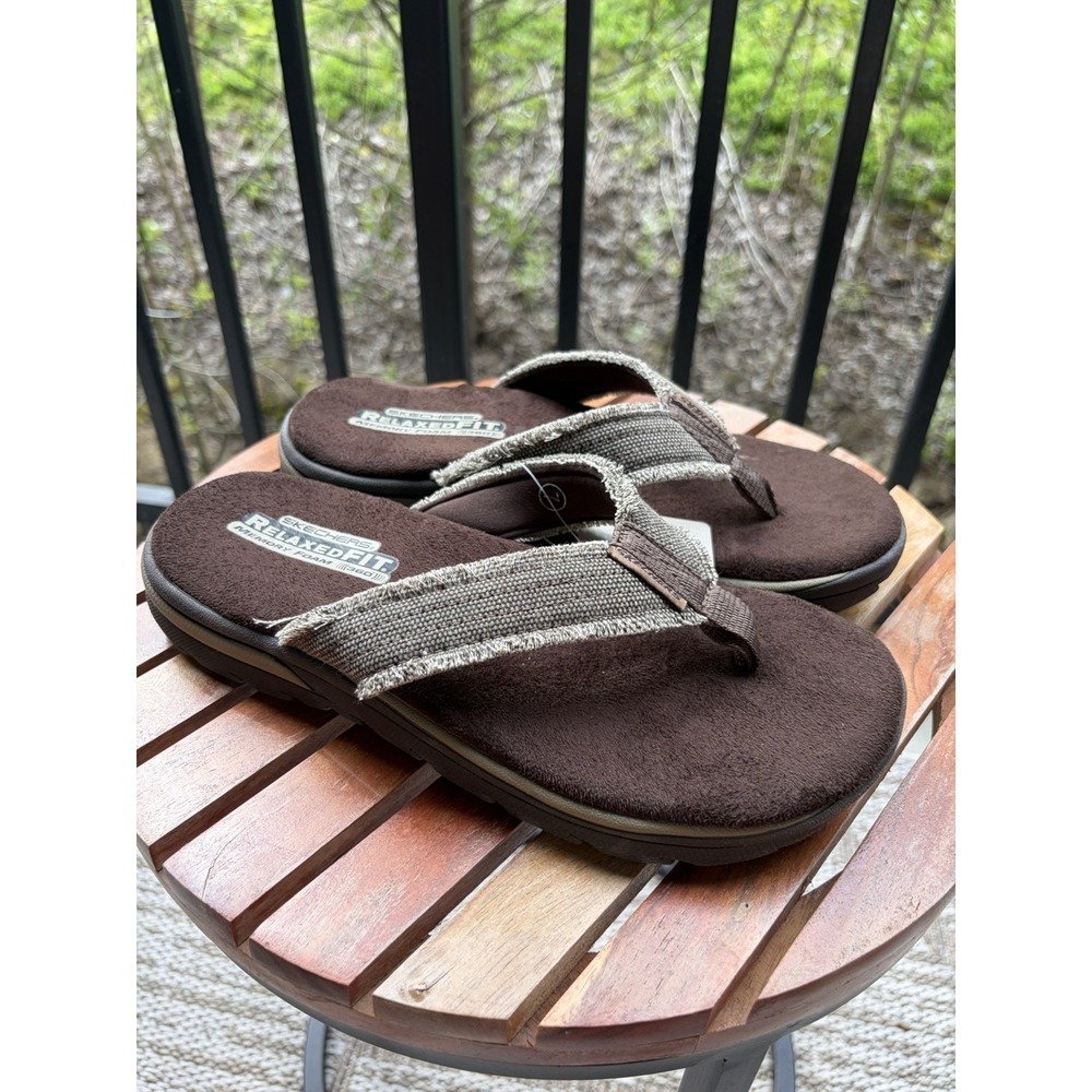 Skechers Men's Relaxed Fit Supreme Bosnia Sandal Chocolate NWT Size 7